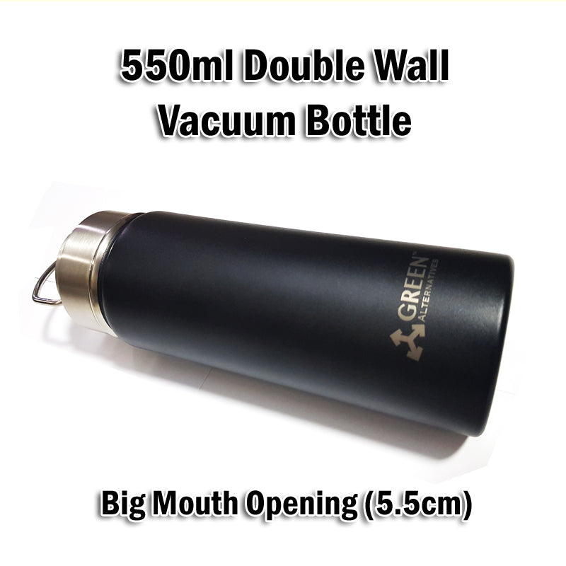 550ml/800ml Black Stainless Steel Double Wall Vacuum Insulated
