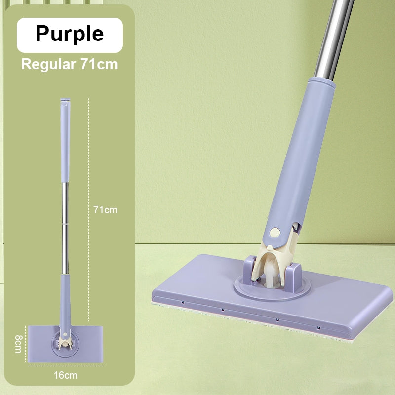 Automatic Cloth Changing Mini Mop Hands-Free With Face Towels Hand-Free Wash Rotating Mop Push-Pull