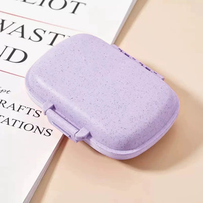 8 Grids Sealed Pill Organizer Daily Portable Medicine Storage Box Wheat Container Travel Tablet Case