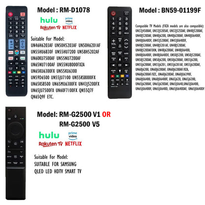 Universal Replacement Samsung Smart TV Remote Control w/ Voice BN59-01259B 01385A 01432A RM-D1078 G2500 V1 V5