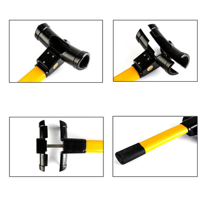 【SKIT SG】Universal Retractable Car Security Rotary Car Steering Wheel Lock Safety Auto Anti-Theft Theftproof Lock Stainless Steel Steeringwheel Locking Device Anti Theft Steering Wheel Block Set for Car Heavy Duty SUVs Van Truck Automobile Security