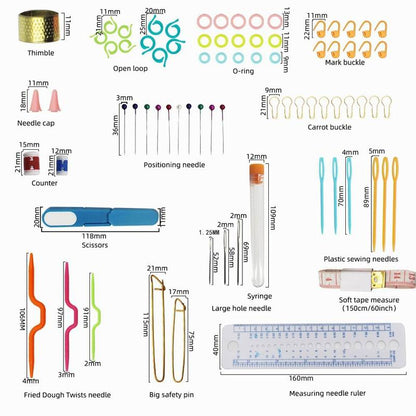 127pcs Crochet Hook Set Yarn Knitting Needles Sewing Tools DIY Craft Weave Needle Kit Accessories