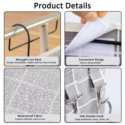Bedside Hanging Bag Bed Storage Pocket Tidy Organiser Bedhead Sofa Pouch Phone Holder Tablet Pocket