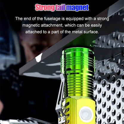 Three Eyed Mini Flashlight Rechargeable Magnetic Clip Torchlight Camping Flash Torch Light Bright
