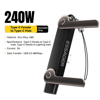 Essager 2in1 Phone Stand Holder Bracket OTG Adapter USB C to C / C to Lighting for Smartphone Tablet