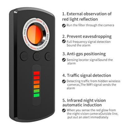 Hidden Camera Detector Wireless Signal Infrared Detector w/ Audible Alarm Anti-Tracking GPS Locator