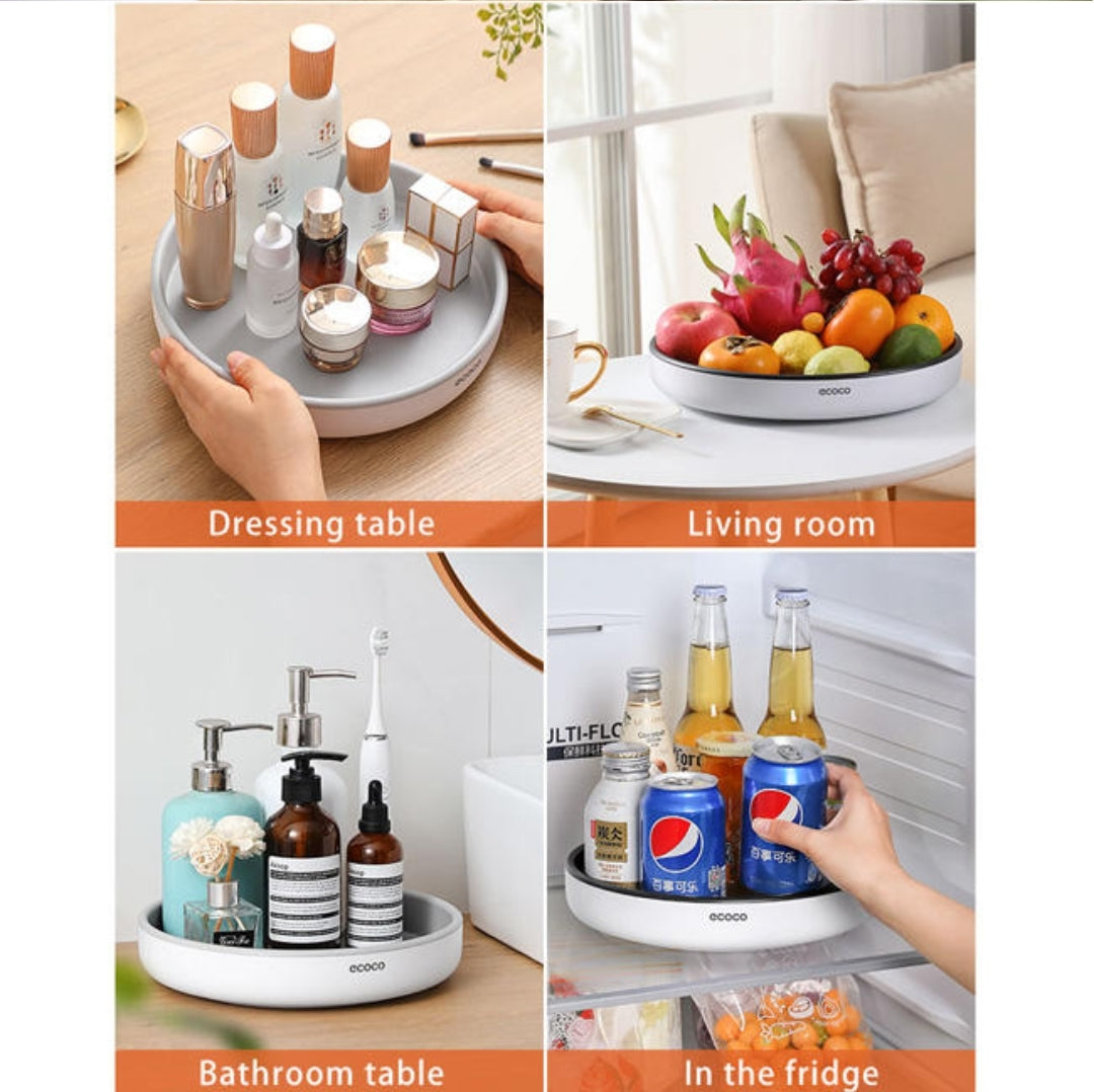 Ecoco 360 Rotating Tray Spice Rack Kitchen Organizer Turntable Seasoning Storage Shelf Lazy Susan