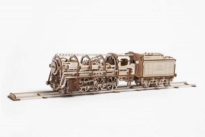 Ugears Steam Locomotive With Tender ★Mechanical 3D Puzzle Kit Model Toys Gift Present Birthday Xmas Christmas Kids Adults