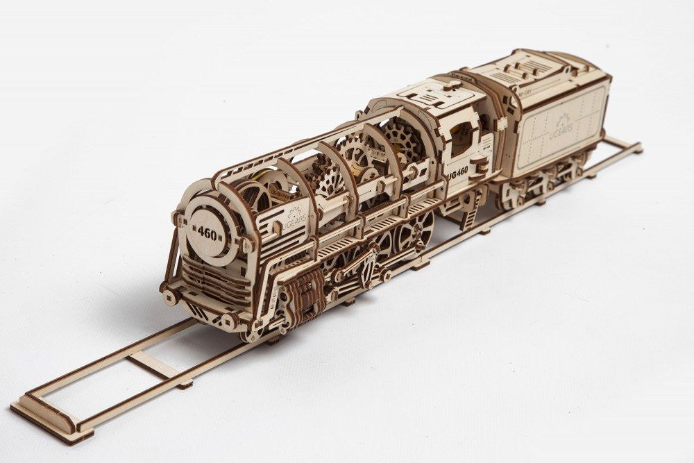 Ugears Steam Locomotive With Tender ★Mechanical 3D Puzzle Kit Model Toys Gift Present Birthday Xmas Christmas Kids Adults