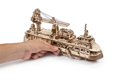 Ugears Research Vessel ★Mechanical 3D Puzzle Kit Model Toys Gift Present Birthday Xmas Christmas Kids Adults