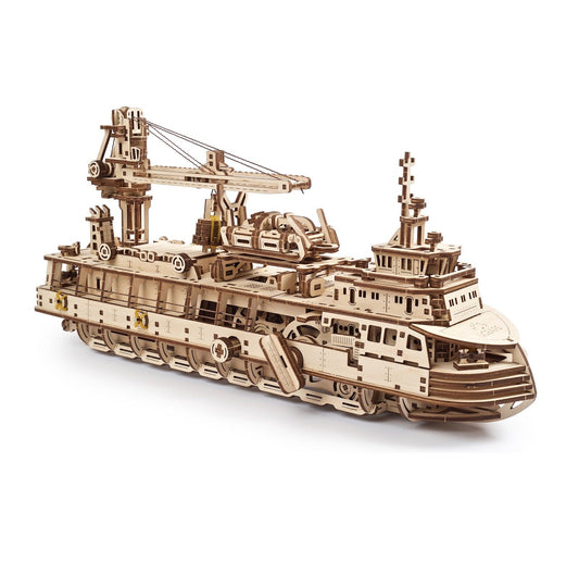 Ugears Research Vessel ★Mechanical 3D Puzzle Kit Model Toys Gift Present Birthday Xmas Christmas Kids Adults