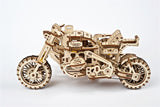 Ugears Scrambler Ugr-10 Motor Bike With Sidecar ★Mechanical 3D Puzzle Kit Model Toys Gift Present Birthday Xmas Christmas Kids Adults