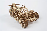 Ugears Scrambler Ugr-10 Motor Bike With Sidecar ★Mechanical 3D Puzzle Kit Model Toys Gift Present Birthday Xmas Christmas Kids Adults