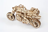 Ugears Scrambler Ugr-10 Motor Bike With Sidecar ★Mechanical 3D Puzzle Kit Model Toys Gift Present Birthday Xmas Christmas Kids Adults
