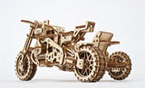 Ugears Scrambler Ugr-10 Motor Bike With Sidecar ★Mechanical 3D Puzzle Kit Model Toys Gift Present Birthday Xmas Christmas Kids Adults