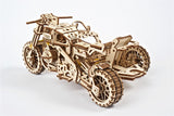Ugears Scrambler Ugr-10 Motor Bike With Sidecar ★Mechanical 3D Puzzle Kit Model Toys Gift Present Birthday Xmas Christmas Kids Adults