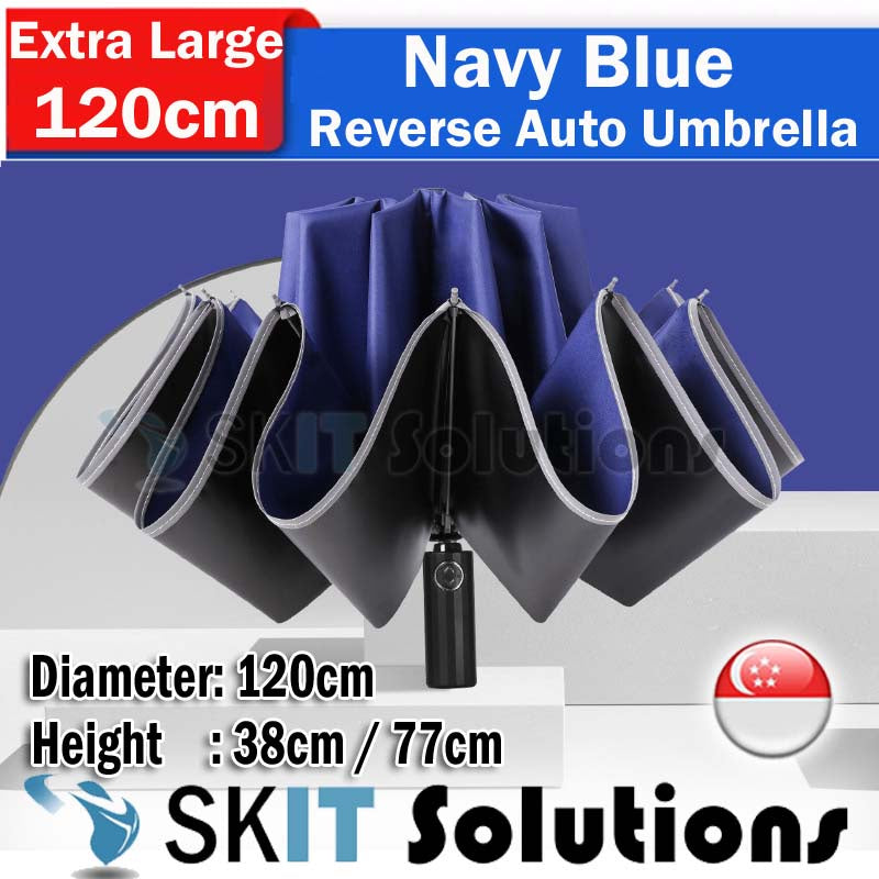 Super Large Automatic Reverse Folding Umbrella Inverted Fold Windproof Auto Open Close Anti UV Coating Lightweight