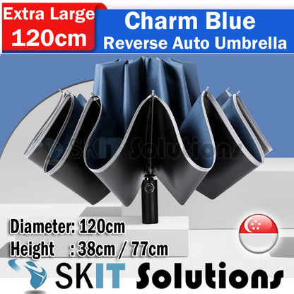 Super Large Automatic Reverse Folding Umbrella Inverted Fold Windproof Auto Open Close Anti UV Coating Lightweight