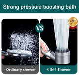 High Pressure Detachable Handheld Shower Head Set With Filter 3 Mode Bathroom SPA Sprayer One Button Stop