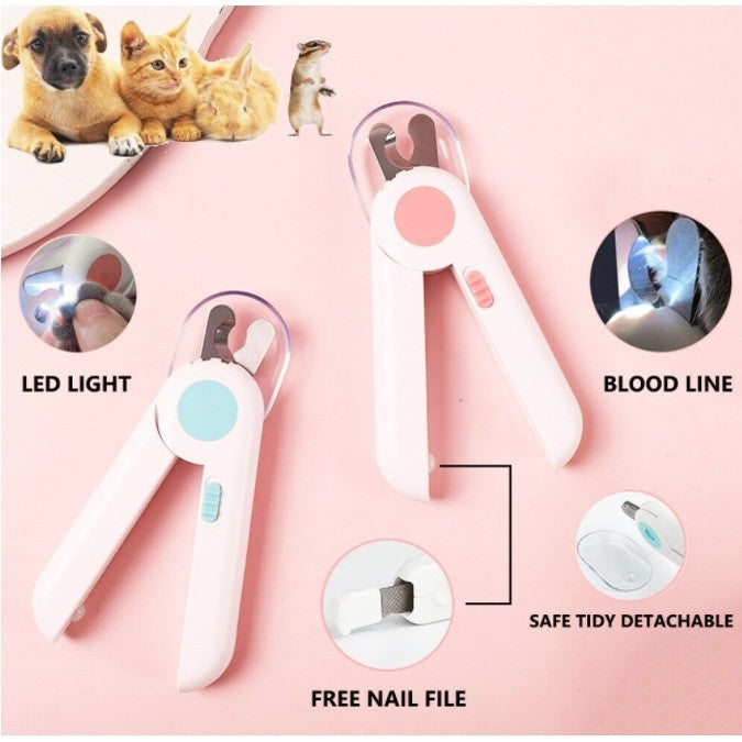 LED Pet Nail Clipper with Built-In Nail File for Cats & Dogs