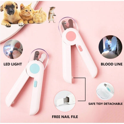 LED Pet Nail Clipper with Built-In Nail File for Cats & Dogs