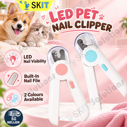 LED Pet Nail Clipper with Built-In Nail File for Cats & Dogs