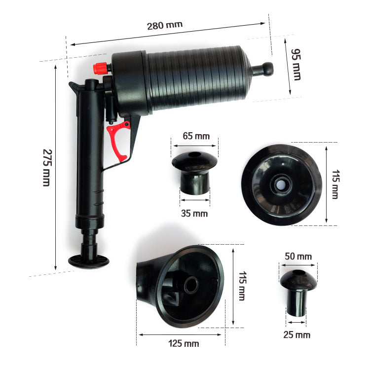 Toilet Air Pump Pressure Plunger Kits Bathroom Drain Clog Remover Blaster Air Powered Gun Dredge Sink Pipe Declogger