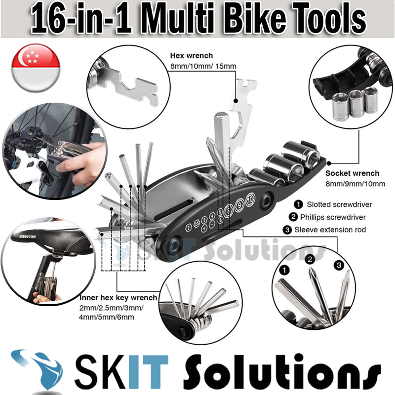 16in1 Bike Repair Mutli Tools Kits Allen Key Hex Socket Set Screwdriver Bicycle Outdoor Sport Pocket