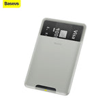 BASEUS Phone Back Stick Silicone Card Bag Adhesive Case Cover Wallet Slot Credit Holder Bus Ez-Link Card