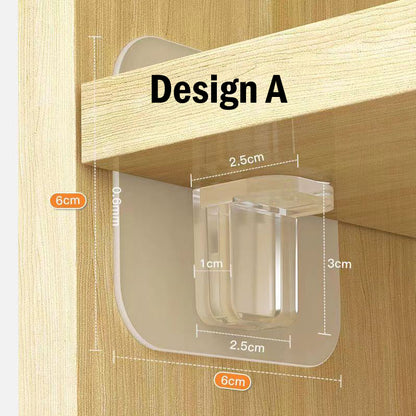4pc / 8pc Wall Holder Wall Hanger Hook Adhesive Shelf Support Layered Cabinet Partition Without Nail Support Punch-Free