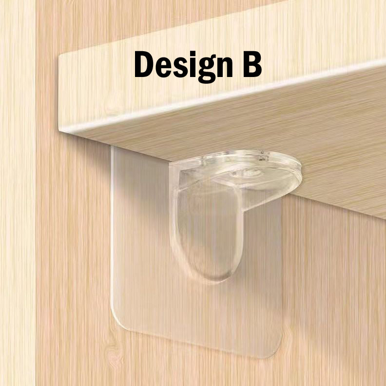 4pc / 8pc Wall Holder Wall Hanger Hook Adhesive Shelf Support Layered Cabinet Partition Without Nail Support Punch-Free