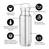 350ml/500ml/750ml Stainless Steel Double Wall Vacuum Insulated Flask Water Bottle Thermos Cup Coffee Tea Milk BPA Free