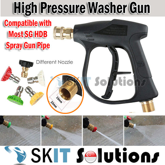 High Pressure Washer Gun Set Kit Spray Jet with 5 Spray Nozzles Tips Handheld Car Foam Wash Cleaning Washing Sprayer
