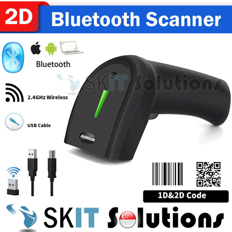 1D/2D/QR Barcode Wired/2.4GHz Wireless/Bluetooth Scanner Symcode Handheld Laser Scan Screen Reader