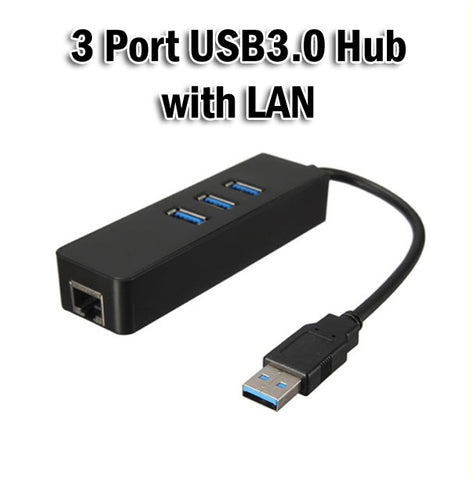 1000M 3 Port USB3.0 Hub + RJ45 Gigabit Ethernet Network Lan Adapter WIN MAC