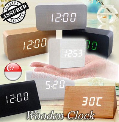 Wooden Digital Alarm Clock