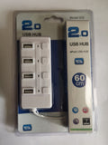 4 Port USB Hub 2.0 Hi-Speed with Switch 60CM Computer Laptop Tablet Phone Very Compatible