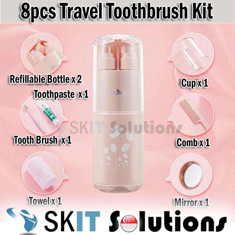 8pcs Toothbrush Holder Set Travel Cleaning Washing Organizer Bathroom Accessories Storage Bottle Box