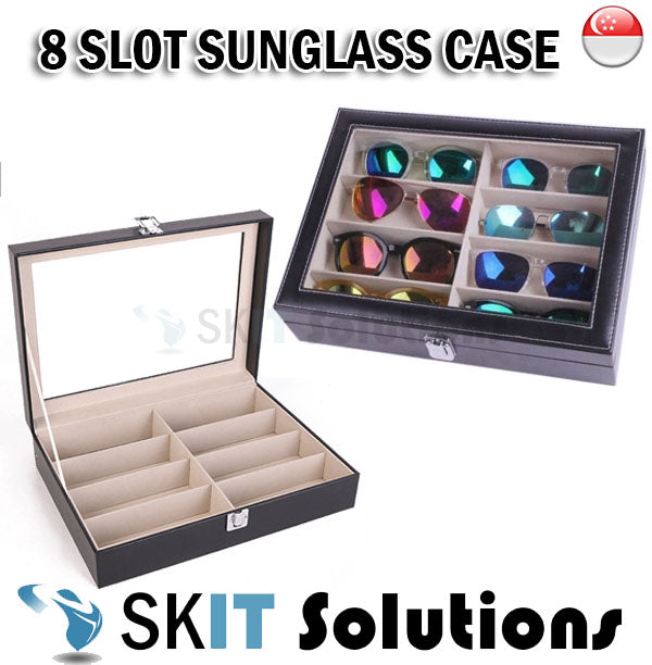 8 Slot Sunglass Case Spectacles Eyewear Eyeglass Display Storage Organizer Box Sunglasses Glass