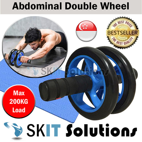 ★Double-Wheeled Abdominal Wheel AB Roller Fitness ABS Core Exercise Gym Home Equipment★