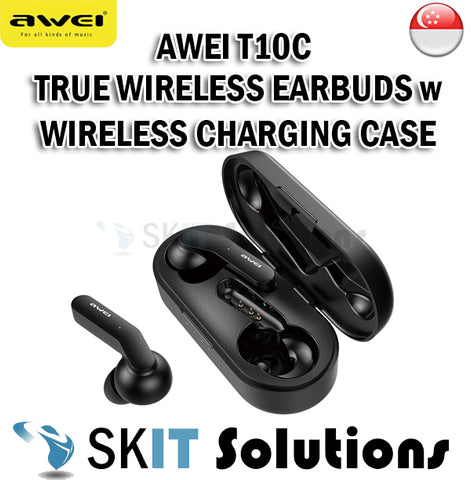 Awei T10C True Wireless Earbuds w Wireless Charging Case Earphone Headset Headphone Bluetooth