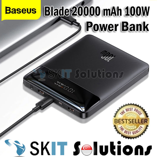 Baseus Blade Series 20000mAh 100W Power Bank PD Type-C Fast Charge Digital Display Battery Charger
