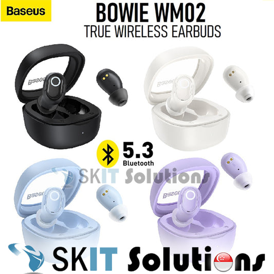 Baseus Bowie WM02 True Wireless Bluetooth Earphone TWS Earbuds Headset Earpiece Mic Music