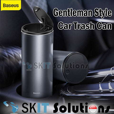 Baseus Gentleman Style Trash Can for Car Vehicles Rubbish Holder Dustbin include Garbage Plastic