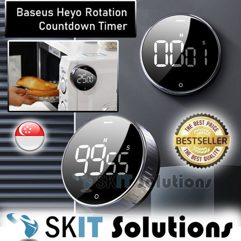 Baseus Heyo Rotation Countdown Timer Large LCD Display Magnetic Stopwatch Alarm Clock Cooking Baking