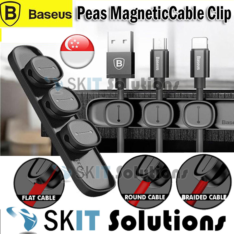 Baseus Peas Cable Clip Magnetic Desktop Cable Organizer Charger USB Home Office Car Laptop Holder