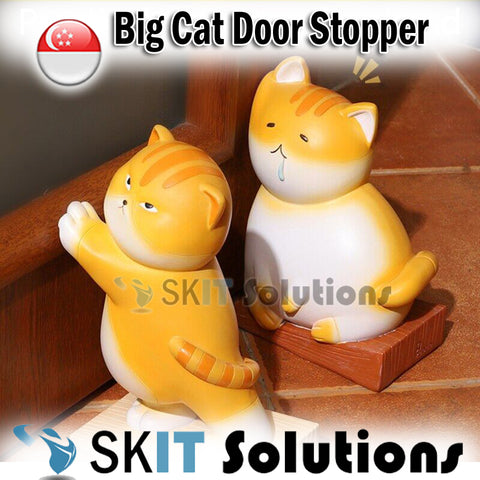 Cute Cartoon Big Cat Door Stopper Safety Bookend Prevent Sliding Non-Scratch Wedge Floor Home Office