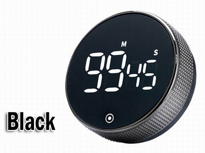 Rotation Countdown Timer Large LCD Display LED Magnetic Stopwatch Rotary Alarm Clock for Kitchen Cooking Baking Studying