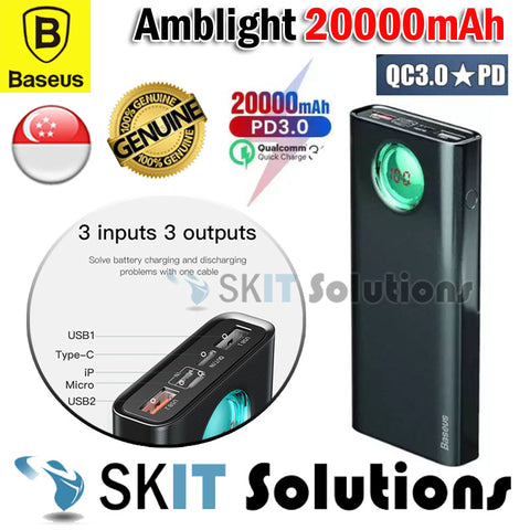 Baseus Amblight 20000mAh Power Bank Powerbank Fast Charger
