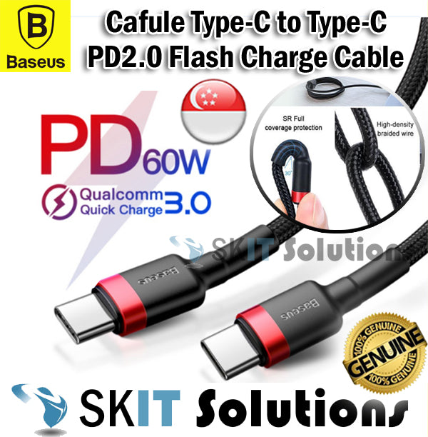BASEUS Cafule Type-C to Type-C PD2.0 60W QC3.0 Cable